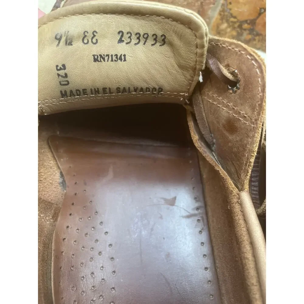L.L.Bean Men’s 9.5 Brown Leather Boat Shoes Moc Toe Lace Up Deck Shoes